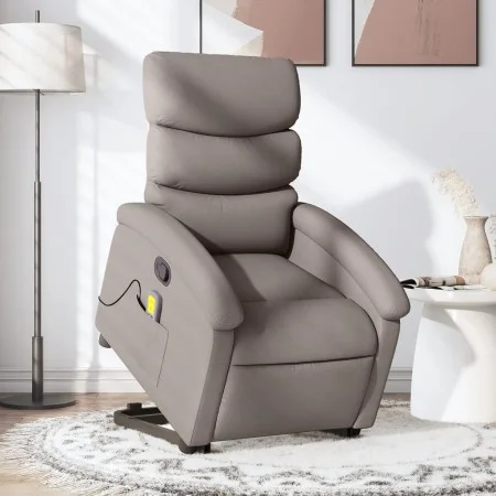 Verstellbarer Massage-Fernsehsessel aus grauem Taupe-Stoff. von , Sessel - Ref: Foro24-3203998, Preis: 290,88 €, Rabatt: %