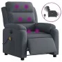 Dark gray velvet electric massage recliner. by , Armchairs - Ref: Foro24-3205082, Price: 289,89 €, Discount: %
