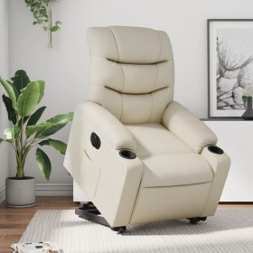 Cremefarbener elektrischer Relaxsessel aus Kunstleder von , Sessel - Ref: Foro24-3206614, Preis: 326,69 €, Rabatt: %