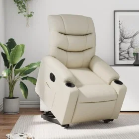 Cremefarbener elektrischer Relaxsessel aus Kunstleder von , Sessel - Ref: Foro24-3206614, Preis: 357,59 €, Rabatt: %