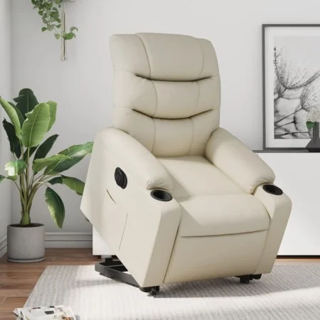 Cream synthetic leather electric reclining lift chair by , Armchairs - Ref: Foro24-3206614, Price: 357,59 €, Discount: %