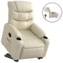 Sillón reclinable elevable eléctrico de cuero sintético crema de , Sillones - Ref: Foro24-3206614, Precio: 357,47 €, Descuent...