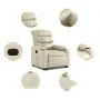Sillón reclinable elevable eléctrico de cuero sintético crema de , Sillones - Ref: Foro24-3206614, Precio: 357,47 €, Descuent...