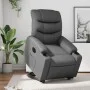Sillón reclinable elevable eléctrico de cuero sintético gris de , Sillones - Ref: Foro24-3206616, Precio: 344,68 €, Descuento: %
