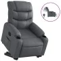 Sillón reclinable elevable eléctrico de cuero sintético gris de , Sillones - Ref: Foro24-3206616, Precio: 344,68 €, Descuento: %
