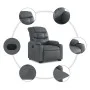 Sillón reclinable elevable eléctrico de cuero sintético gris de , Sillones - Ref: Foro24-3206616, Precio: 344,68 €, Descuento: %