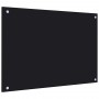 Kitchen splash protection black tempered glass 70x50 cm by vidaXL, Kitchen tools and utensils - Ref: Foro24-249482, Price: 41...