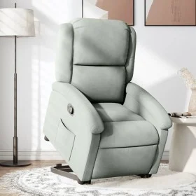 Sillón reclinable elevable terciopelo gris claro de , Sillones - Ref: Foro24-3204300, Precio: 299,16 €, Descuento: %