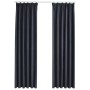 Cortinas opacas con ganchos 2 unidades gris antracita 140x175cm