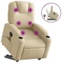 Cream-colored fabric reclining massage chair by , Armchairs - Ref: Foro24-3204389, Price: 311,58 €, Discount: %