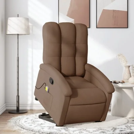 Silla de masaje reclinable de pie de tela marrón de , Sillones - Ref: Foro24-3204108, Precio: 291,49 €, Descuento: %