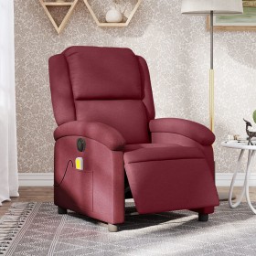 Electric reclining massage armchair in burgundy fabric by , Armchairs - Ref: Foro24-3204155, Price: 266,13 €, Discount: %