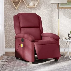 Sillón de masaje reclinable eléctrico tela rojo tinto de , Sillones - Ref: Foro24-3204155, Precio: 259,36 €, Descuento: %