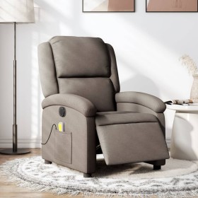 Sillón reclinable de masaje eléctrico tela gris taupe