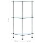 Estantería 3 niveles cristal templado transparente 30x30x67 cm de vidaXL, Librerías y estanterías - Ref: Foro24-249514, Preci...