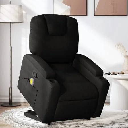 Sillón reclinable de masaje elevable tela negro de , Sillones - Ref: Foro24-3204382, Precio: 318,90 €, Descuento: %