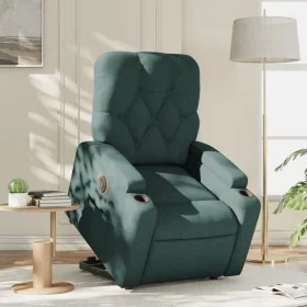 Sillón eléctrico reclinable elevable de tela verde oscuro de , Sillones - Ref: Foro24-3204740, Precio: 332,87 €, Descuento: %