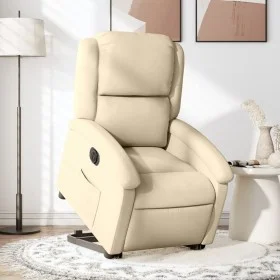 Electric reclining and lifting armchair in cream-colored fabric by , Armchairs - Ref: Foro24-3204197, Price: 329,74 €, Discou...