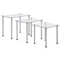 Stackable tables 3 units transparent tempered glass by vidaXL, Side tables - Ref: Foro24-249528, Price: 46,34 €, Discount: %