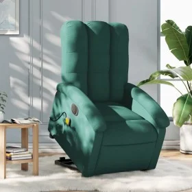 Electric reclining and lift massage armchair in dark green fabric. by , Armchairs - Ref: Foro24-3204134, Price: 346,00 €, Dis...