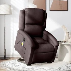 Sillón masaje eléctrico reclinable elevable tela marrón oscuro de , Sillones - Ref: Foro24-3204205, Precio: 341,61 €, Descuen...