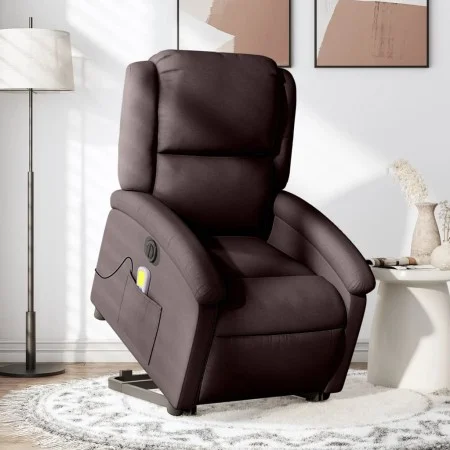 Sillón masaje eléctrico reclinable elevable tela marrón oscuro de , Sillones - Ref: Foro24-3204205, Precio: 341,37 €, Descuen...