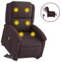 Electric massage chair with liftable recliner, dark brown fabric by , Armchairs - Ref: Foro24-3204205, Price: 320,17 €, Disco...