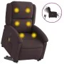 Sillón masaje eléctrico reclinable elevable tela marrón oscuro de , Sillones - Ref: Foro24-3204205, Precio: 341,37 €, Descuen...