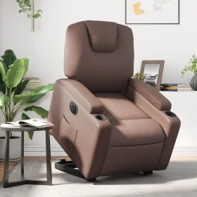 Brown synthetic leather electric reclining lift chair by , Armchairs - Ref: Foro24-3204446, Price: 335,90 €, Discount: %