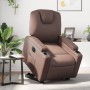 Sillón reclinable elevable eléctrico de cuero sintético marrón de , Sillones - Ref: Foro24-3204446, Precio: 314,56 €