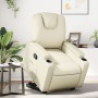 Sillón reclinable elevable cuero artificial color crema de , Sillones - Ref: Foro24-3204431, Precio: 294,84 €