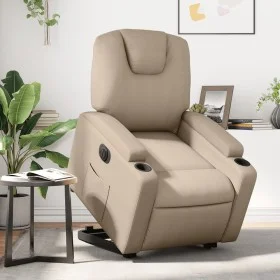 Sillón elevable eléctrico cuero artificial capuchino de , Sillones - Ref: Foro24-3204450, Precio: 348,18 €, Descuento: %