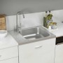 Fregadero de cocina con escurridor acero inox 600x500x155 mm