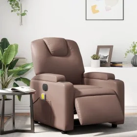 Sillón de masaje reclinable eléctrico cuero sintético marrón de , Sillones - Ref: Foro24-3204425, Precio: 316,58 €, Descuento: %