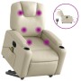 Electric lift massage armchair in synthetic cream leather by , Armchairs - Ref: Foro24-3204452, Price: 355,30 €, Discount: %