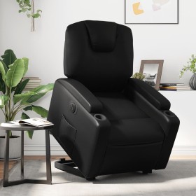 Electric black synthetic leather reclining and lifting armchair by , Armchairs - Ref: Foro24-3204444, Price: 342,78 €, Discou...