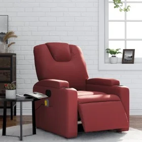 Sillón de masaje reclinable de cuero artificial rojo tinto de , Sillones - Ref: Foro24-3204427, Precio: 302,25 €, Descuento: %