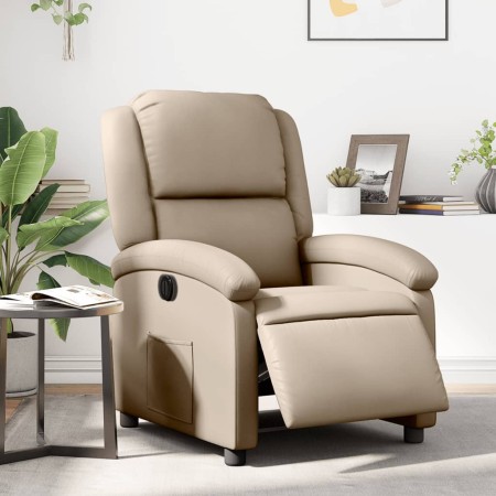 Electric reclining armchair in synthetic leather, cappuccino color. by , Armchairs - Ref: Foro24-3204218, Price: 268,02 €, Di...