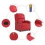 Red Artificial Leather Electric Recliner Massage Chair by , Armchairs - Ref: Foro24-3204224, Price: 266,64 €, Discount: %