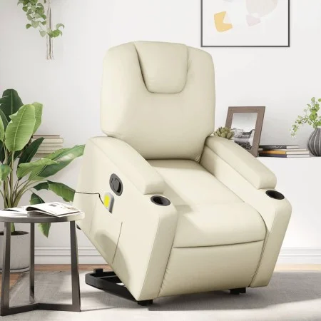 Cremefarbener Massagesessel aus Kunstleder von , Sessel - Ref: Foro24-3204438, Preis: 321,53 €, Rabatt: %