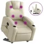 Cream-colored artificial leather reclining massage chair with footrest. by , Armchairs - Ref: Foro24-3204438, Price: 316,83 €...