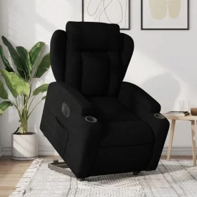 Electric reclining and lift fabric armchair in black. by , Armchairs - Ref: Foro24-3204508, Price: 351,43 €, Discount: %
