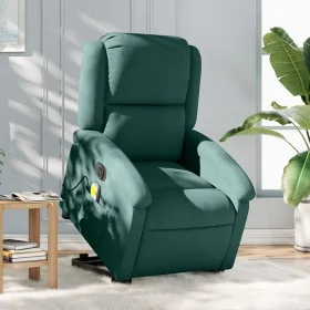 Sillón masaje reclinable elevable terciopelo verde oscuro de , Sillones - Ref: Foro24-3204335, Precio: 336,46 €, Descuento: %
