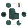 Dunkelgrüner, hochklappbarer Massagesessel aus Samt von , Sessel - Ref: Foro24-3204335, Preis: 315,24 €, Rabatt: %
