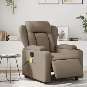 Reclining electric massage armchair in synthetic cappuccino leather by , Armchairs - Ref: Foro24-3204543, Price: 300,25 €, Di...