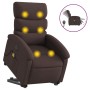 Electric reclining and lift massage armchair in dark brown fabric. by , Armchairs - Ref: Foro24-3204019, Price: 340,68 €, Dis...