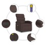 Electric reclining and lift massage armchair in dark brown fabric. by , Armchairs - Ref: Foro24-3204019, Price: 340,68 €, Dis...