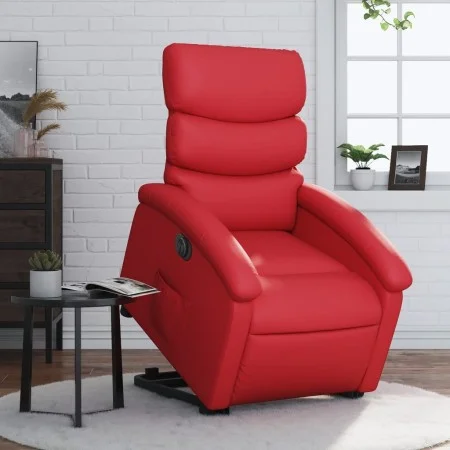 Sillón elevable eléctrico cuero artificial rojo de , Sillones - Ref: Foro24-3204059, Precio: 331,84 €, Descuento: %