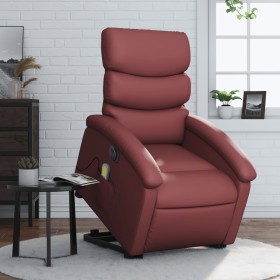 Sillón de masaje elevable eléctrico cuero artificial rojo tinto de , Sillones - Ref: Foro24-3204065, Precio: 308,71 €, Descue...