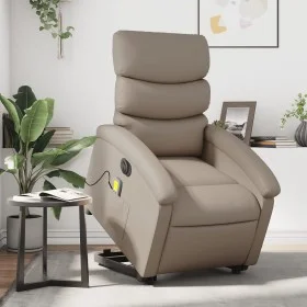 Reclining electric massage armchair in synthetic cappuccino leather by , Armchairs - Ref: Foro24-3204067, Price: 384,20 €, Di...